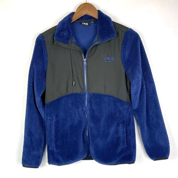 Fila Sport | Blue & Black Cloud Peak Fleece Zip Up Jacket - Picture 2 of 13